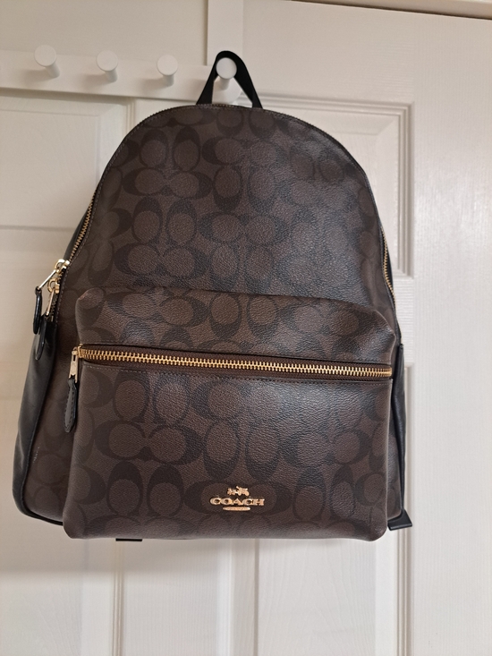 Coach Handbags - Coach Signature Brown Backpack with Gold Hardware